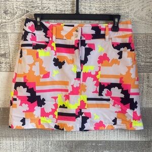 Slazenger Golf skirt skort size 4 bright hot pink yellow orange